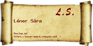 Léner Sára névjegykártya